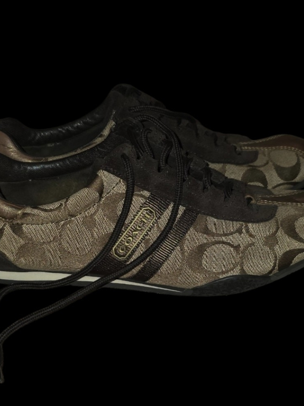 Vintage Coach "Kate" Signature Jacquard Monogram Sneakers - Size 9